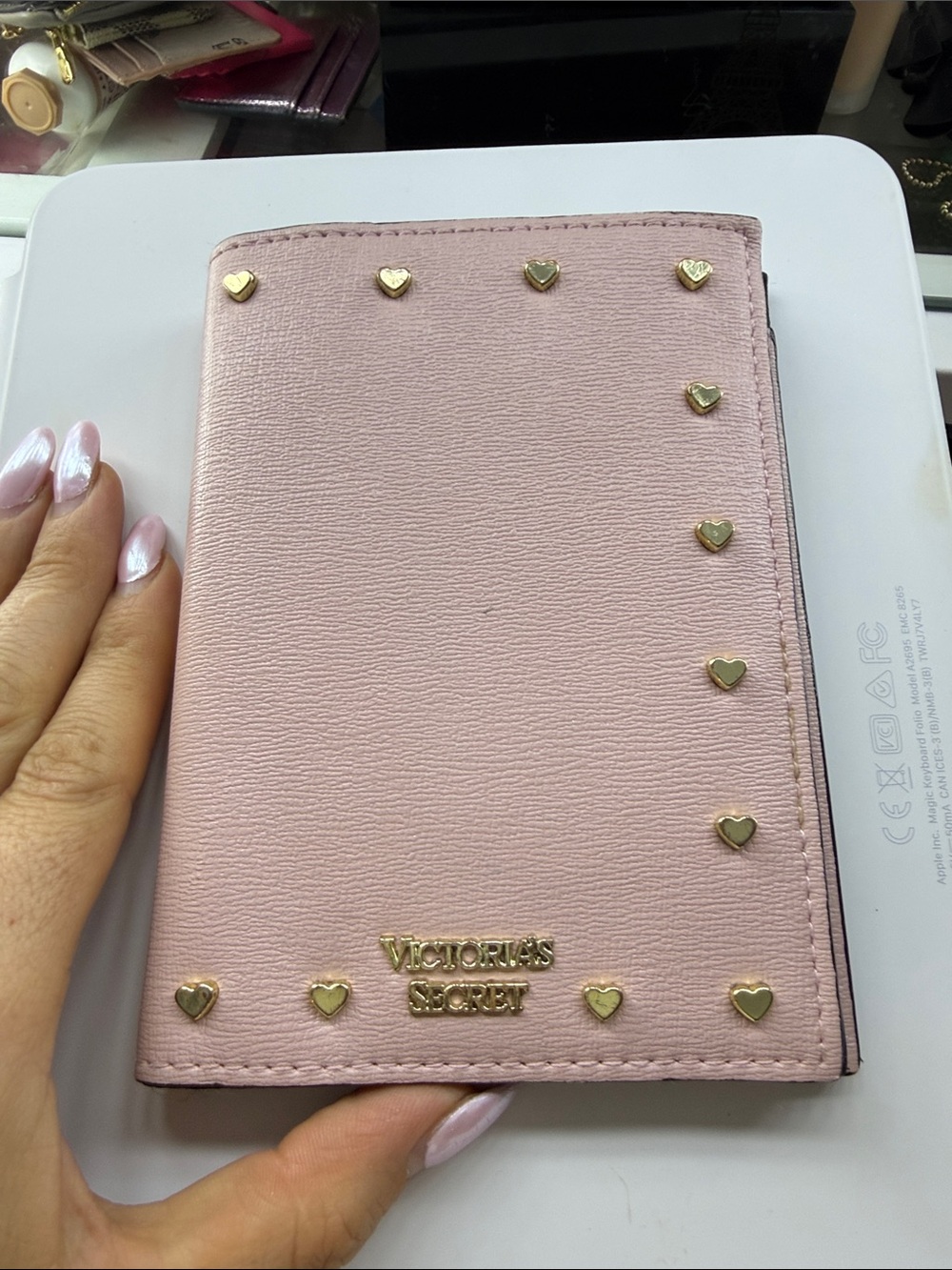 Victoria's Secret Pink Heart-Stud Passport Cover